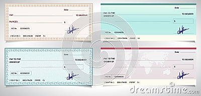 BANK CHECK, bank cheque - Vector eps10 Vector Illustration