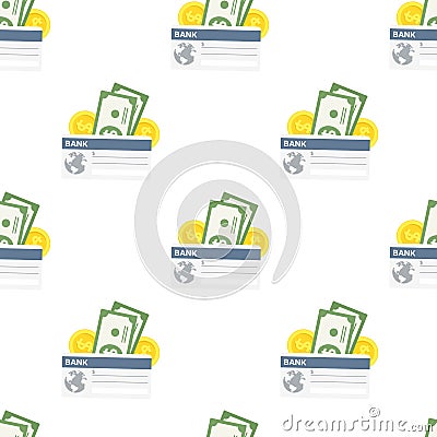 Bank Check Banknotes Seamless Pattern Vector Illustration