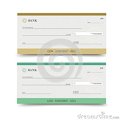 Bank Check Isolated Stock Vector - Image: 42126489