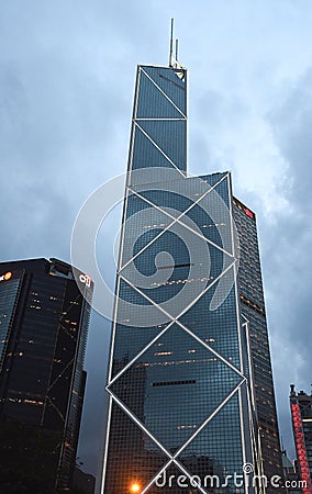 Bank of China Tower in Hong Kong Editorial Stock Photo