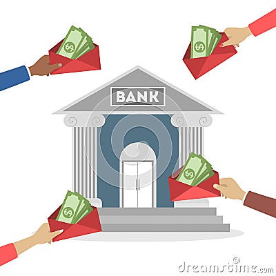 Bank concept. Idea of finance, money investment Vector Illustration
