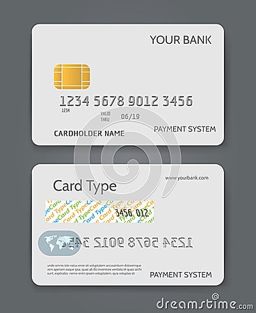 Bank credit card white template Vector Illustration