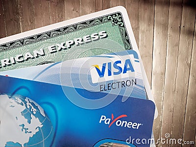 Bank credit cards Editorial Stock Photo