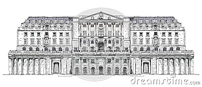 Bank of England London, Sketch Stock Photo