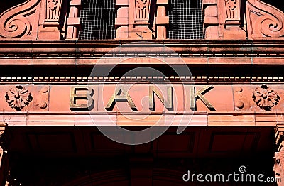 Bank Entrance Stock Photo