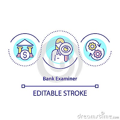 Bank examiner concept icon Vector Illustration