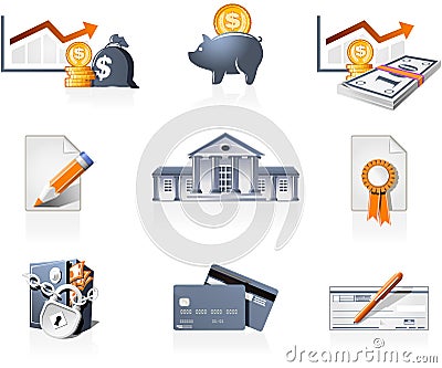 Bank and finances icons Vector Illustration