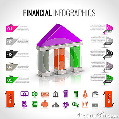 Bank financial infographics Vector Illustration