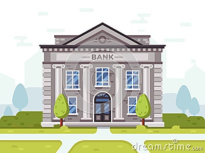 Bank or goverment building. Architecture business house Vector Illustration