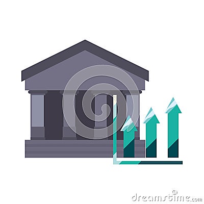 Bank growth arrows chart Vector Illustration