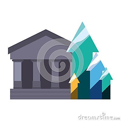 Bank growth arrows Vector Illustration