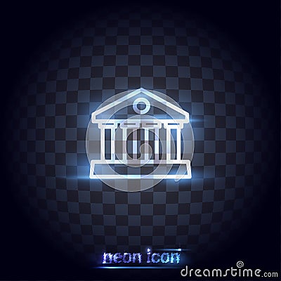 Bank icon. neon series Vector Illustration