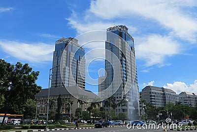 Bank Indonesia Roundabout in Jakarta. Editorial Stock Photo