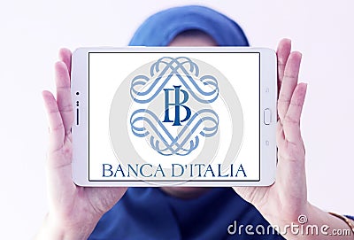 Bank of Italy , Banca d`Italia, logo Editorial Stock Photo