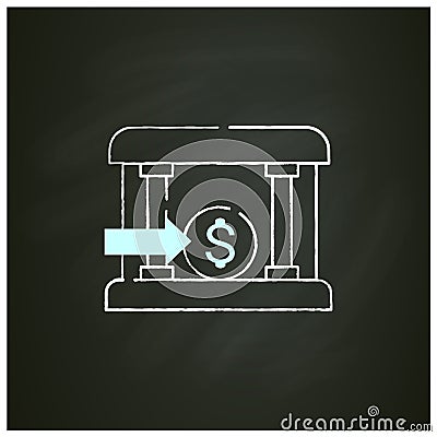 Bank loans chalk icon Vector Illustration