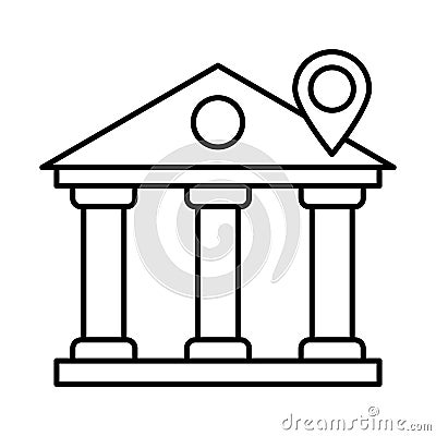 Bank location Line Style vector icon which can easily modify or edit Vector Illustration