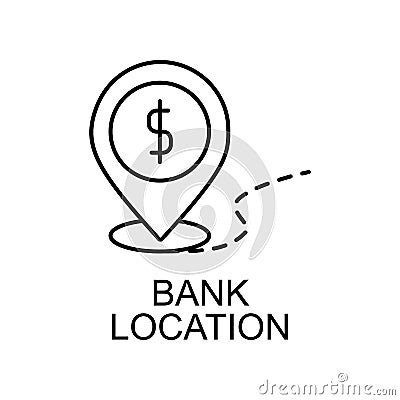 bank location outline icon. Element of finance icon for mobile concept and web apps. Thin line bank location outline icon can be Stock Photo