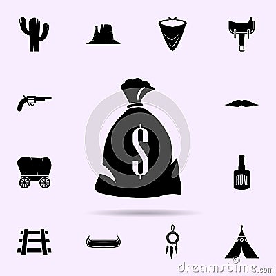 bank money bag icon. wild west material icons universal set for web and mobile Stock Photo