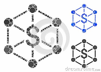 Bank network Composition Icon of Round Dots Vector Illustration