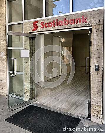 Scotiabank branch in Nassau, Bahamas. Editorial Stock Photo