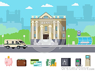 Bank Orthogonal Concept Vector Illustration