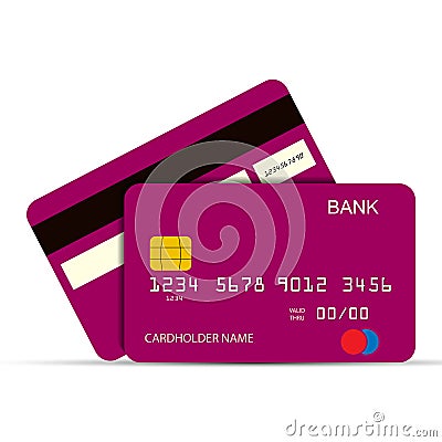 Bank payment card. Payment instrument, flat design Vector Illustration