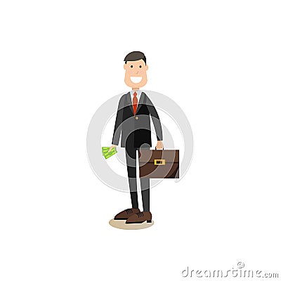 Bank people concept vector illustration in flat style Vector Illustration