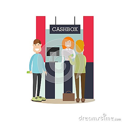 Bank people concept vector illustration in flat style Vector Illustration