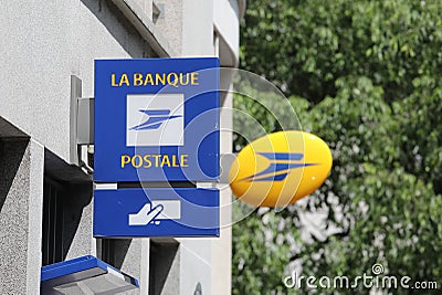 Bank of Postale Paris France Editorial Stock Photo