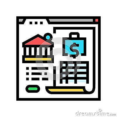 bank reconciliation color icon vector illustration Vector Illustration