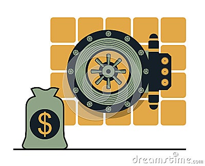 Bank safe Vector Illustration