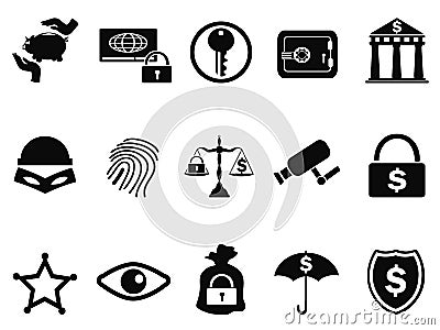 Bank security icons set Vector Illustration