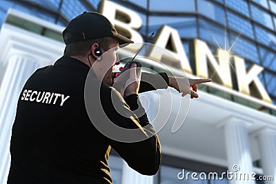 Bank security officer Stock Photo