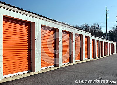 Bank of Self Storage Units Stock Photo