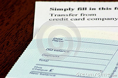 Bank slip Stock Photo