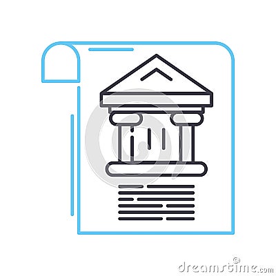 bank statement line icon, outline symbol, vector illustration, concept sign Vector Illustration