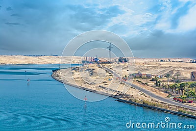 Bank of the Suez Canal Stock Photo