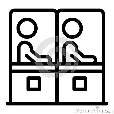 Bank tax tellers icon, outline style Vector Illustration