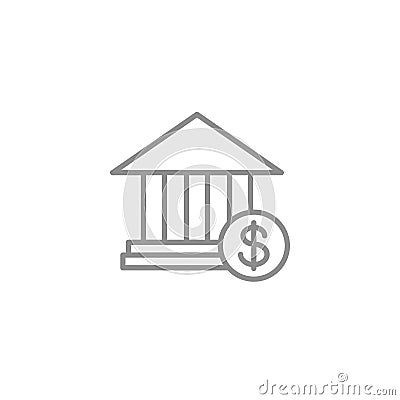 Bank thin line icon. trendy style financial and banking vector illustration. Vector Illustration