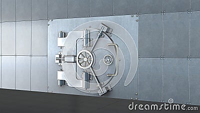 Bank vault, metal door closed Stock Photo