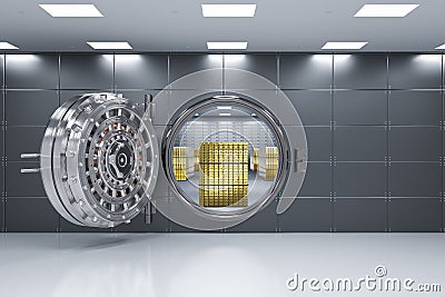 Bank vault opened Stock Photo