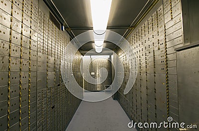 Bank Vault Safe Deposit Box Stock Photo