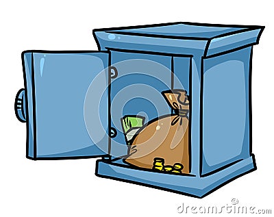 Bank vault Safe money cartoon Cartoon Illustration