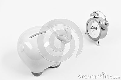 Banking account. Bankruptcy and debt. Pay for debt. Bank collector service. Credit debt. It is time to pay. Piggy bank Stock Photo