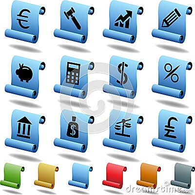 Banking Buttons - Scroll Vector Illustration