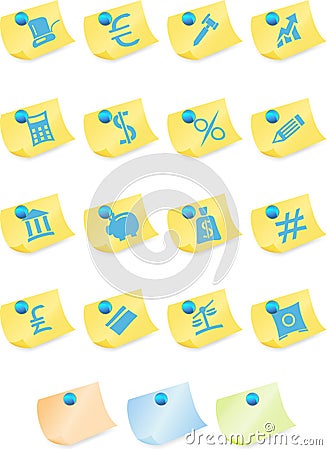 Banking Buttons - Sticky Vector Illustration