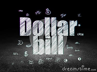 Banking concept: Dollar Bill in grunge dark room Stock Photo
