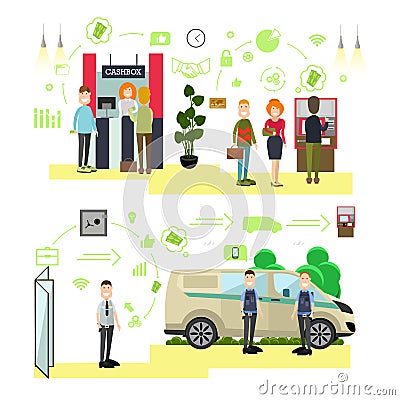 Banking concept vector illustration in flat style Vector Illustration