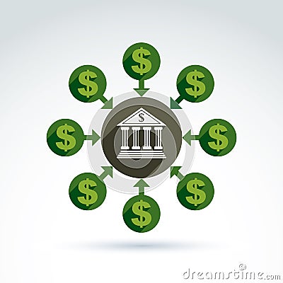 Banking credit and deposit money theme icon, vector Vector Illustration