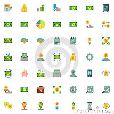 Banking and finance elements collection Vector Illustration